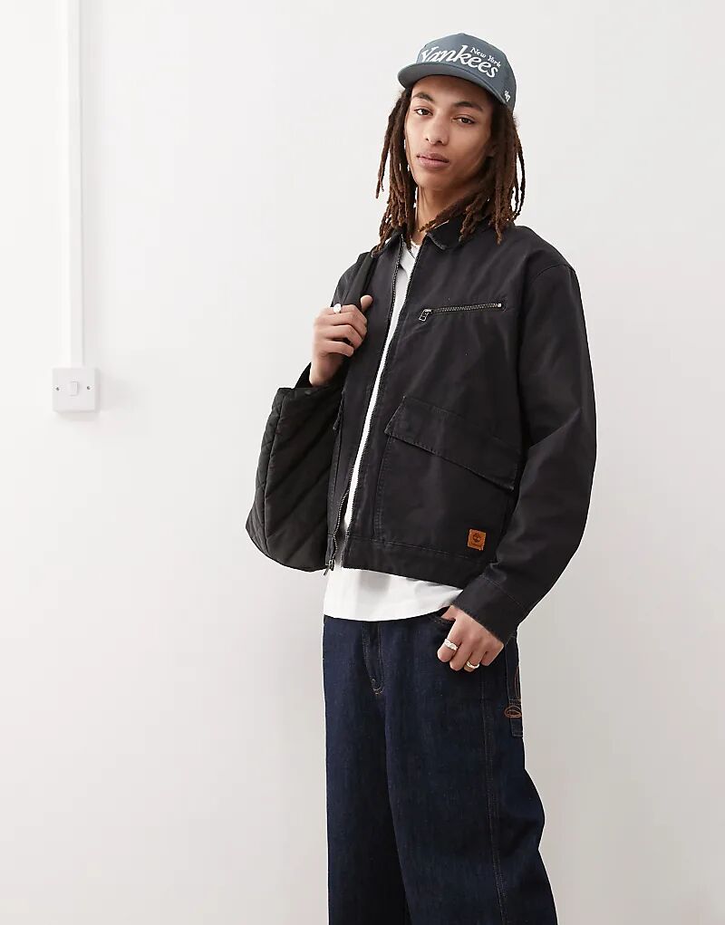 

Куртка на молнии из стираной парусины Timberland Strafford черного цвета, Черный, Куртка на молнии из стираной парусины Timberland Strafford черного цвета