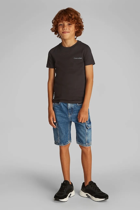 

Детская хлопковая футболка Calvin Klein Jeans, черный