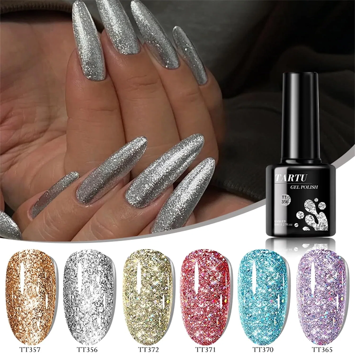 Набор из 6 гель-лаков «Cat Eye, Jelly & Paillettes» от TARTU (TT6074) Tartu, Tt6074 — фото 2