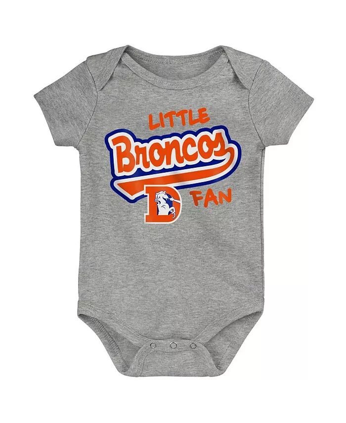 

Боди для маленьких мальчиков и девочек цвета серый с потертостями Denver Broncos Retro Little Baller Outerstuff