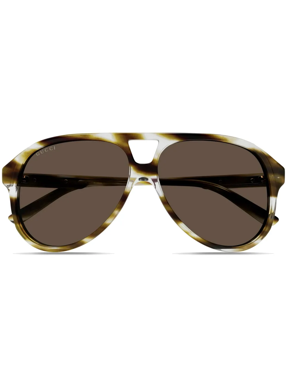 

Солнцезащитные очки-пилоты с логотипом Interlocking G Gucci Eyewear, коричневый
