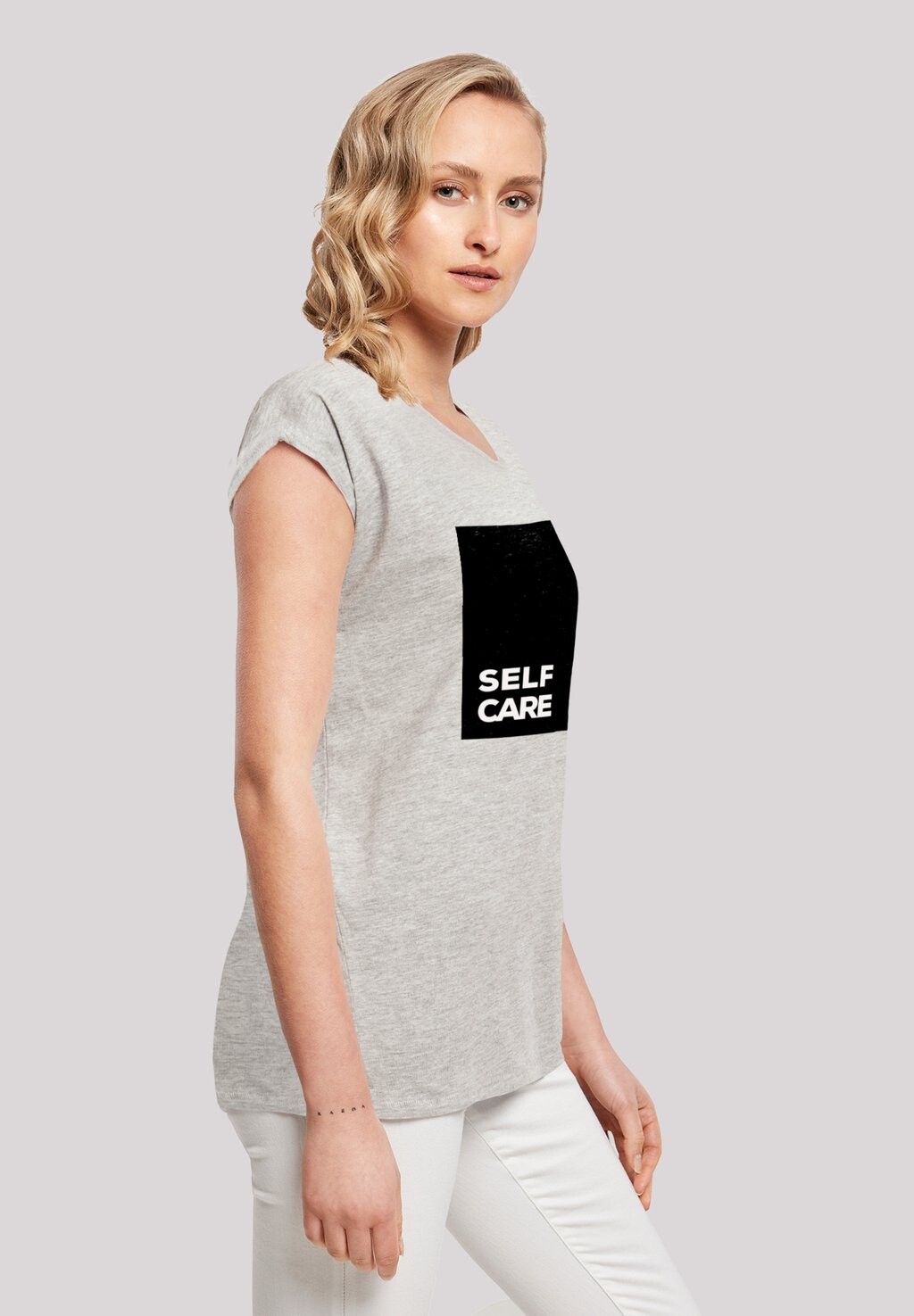 

Футболка с принтом SELF CARE SHORT SLEEVE F4NT4STIC, серый