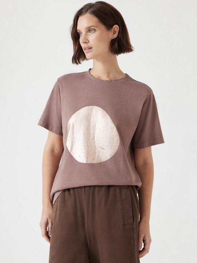 

Футболка с металлическим кругом HUSH, цвет Dusty Mauve Pink