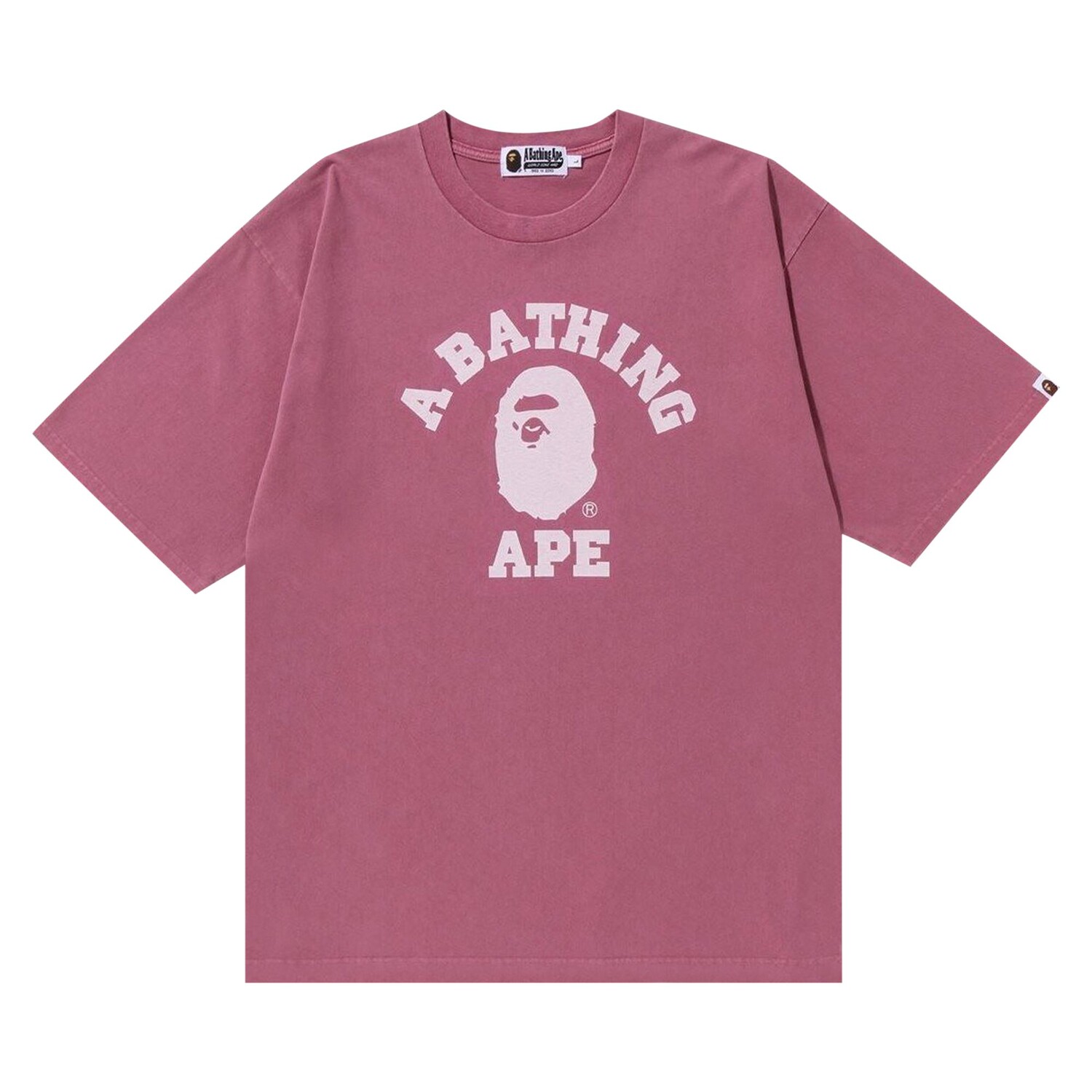 

Футболка свободного кроя студенческого кроя BAPE, окрашенная пигментом, фиолетовая