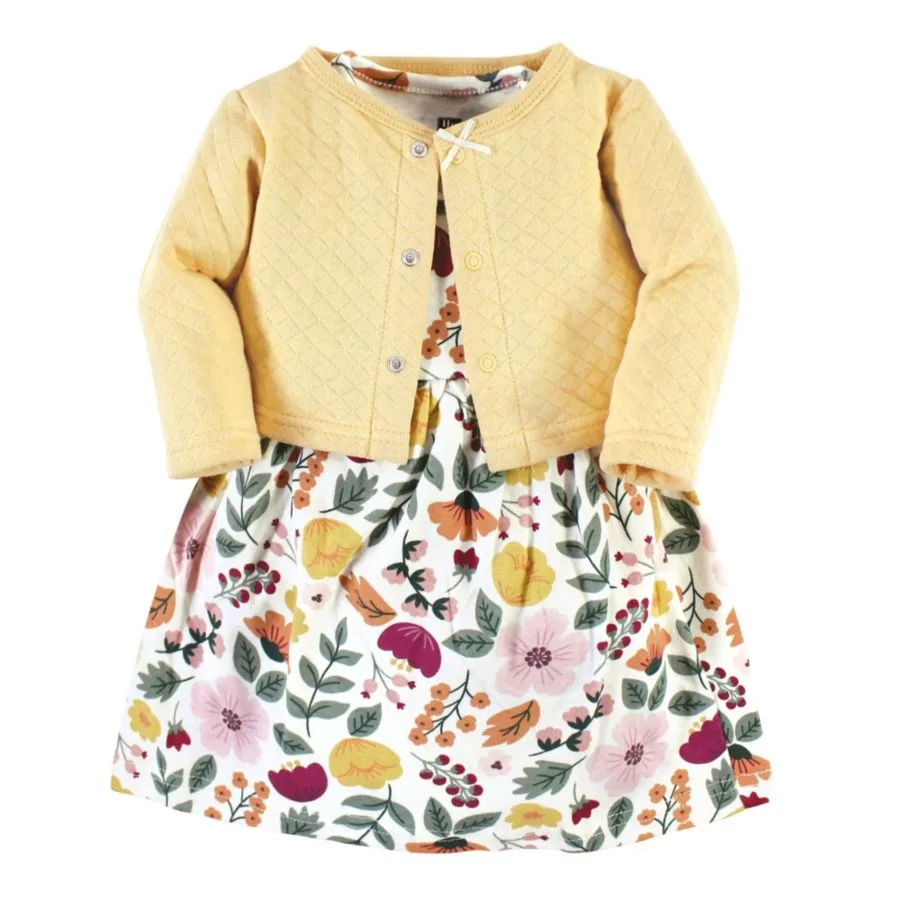 Стеганый кардиган и платье Hudson Baby, Fall Botanical