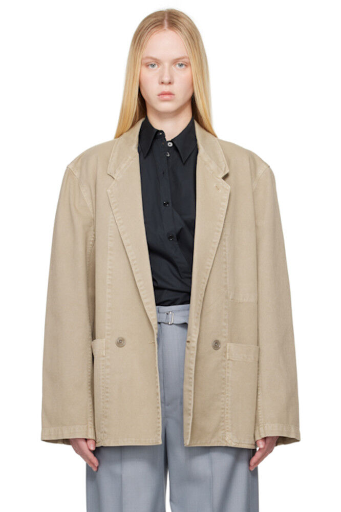 

Бежевый рабочий блейзер LEMAIRE