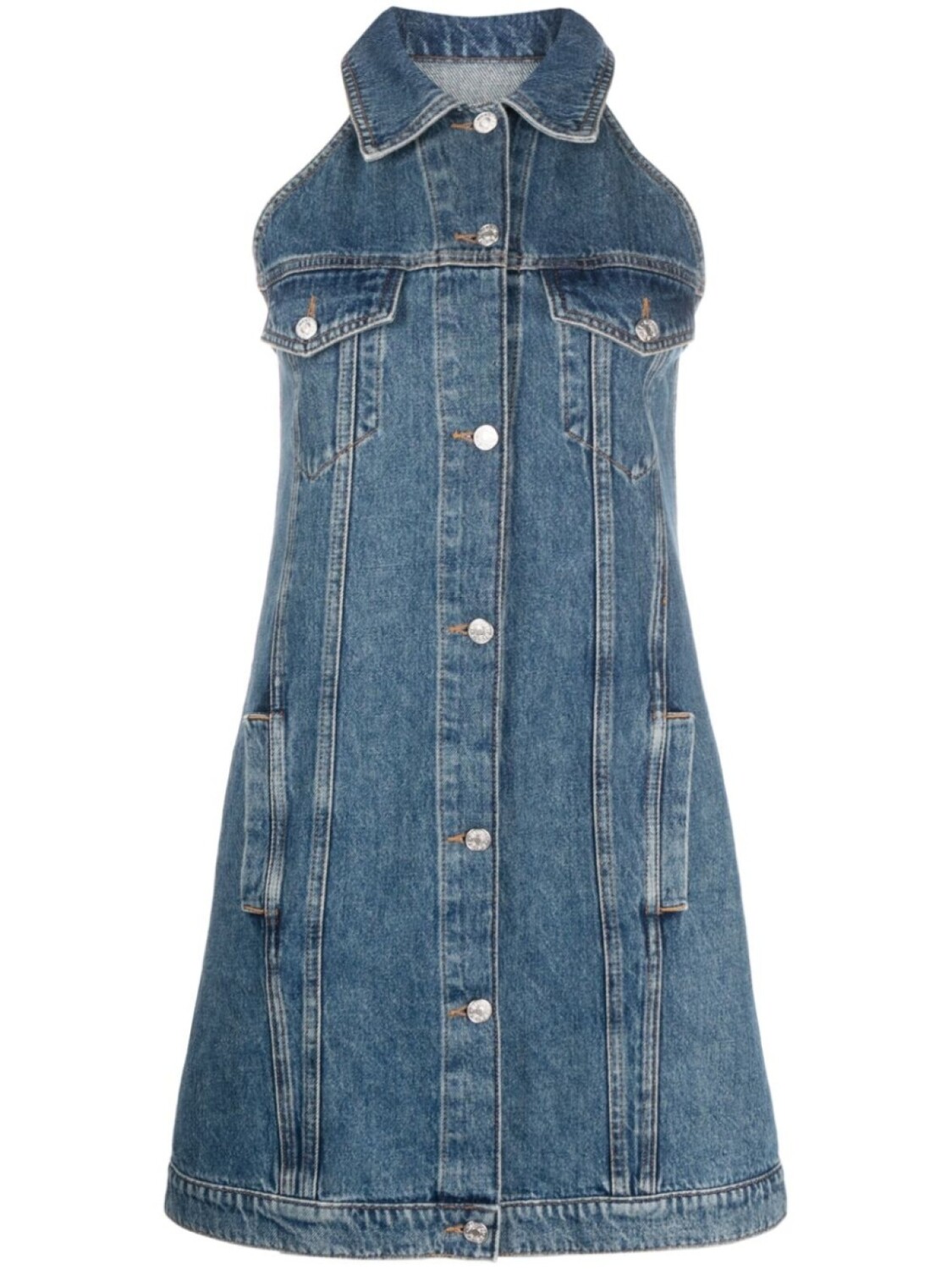 

MOSCHINO JEANS джинсовое платье мини с нашивкой-логотипом, синий