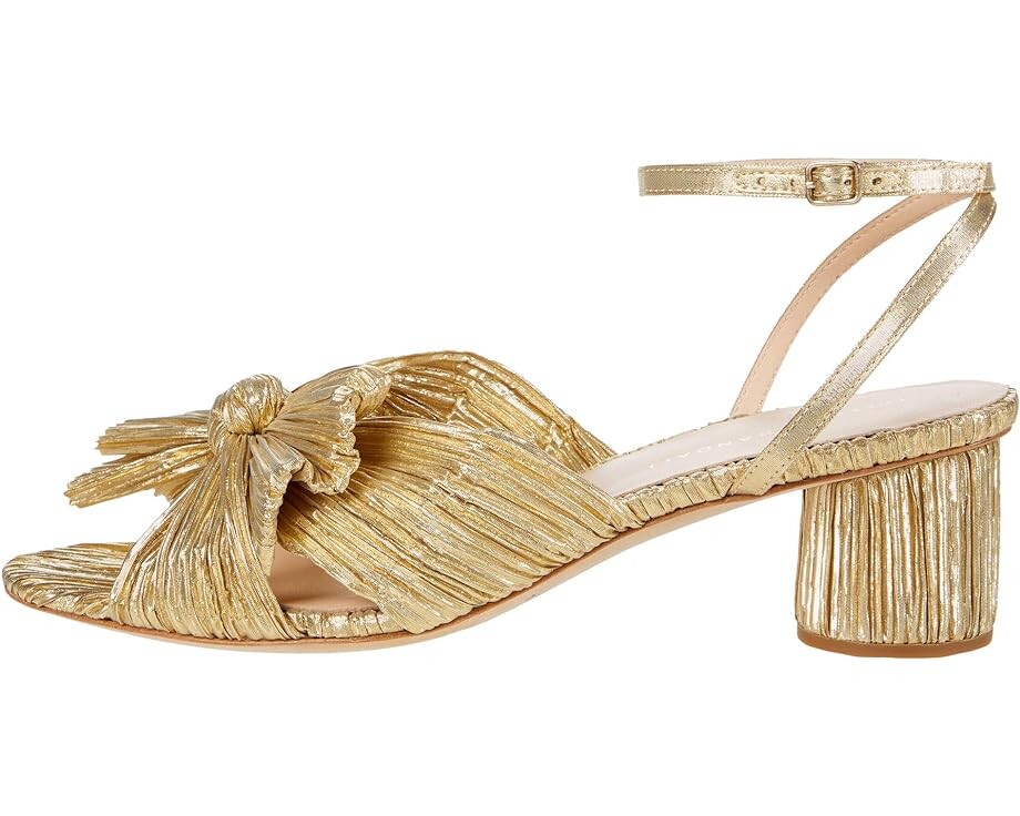 Туфли Loeffler Randall Dahlia Pleated Knot Mule with Ankle Strap, золотой — фото 4