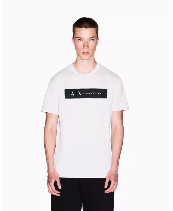 

Мужская футболка с принтом и надписью A|X Armani Exchange, белый