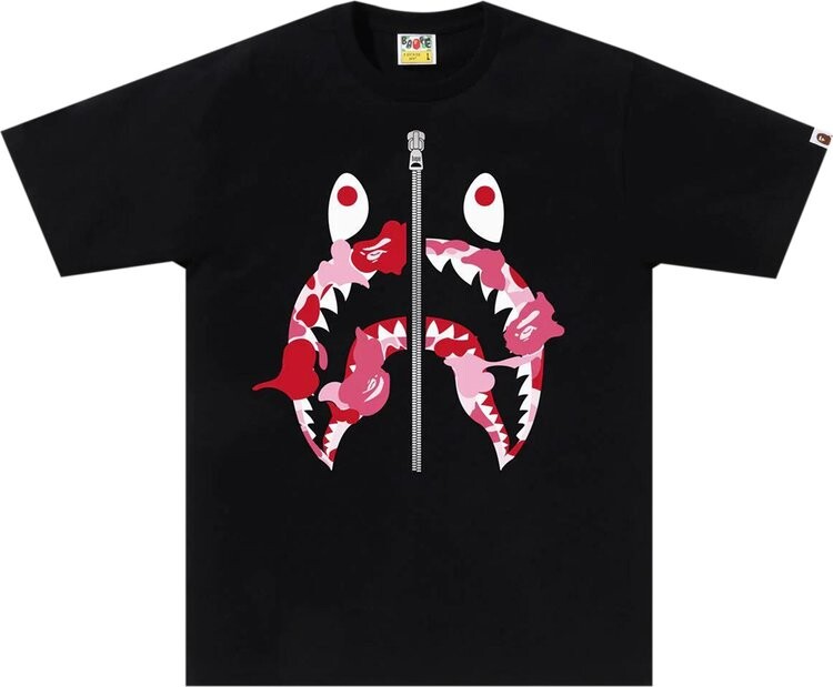 

Футболка BAPE ABC Camo Rebuild Shark 'Black/Pink', черный