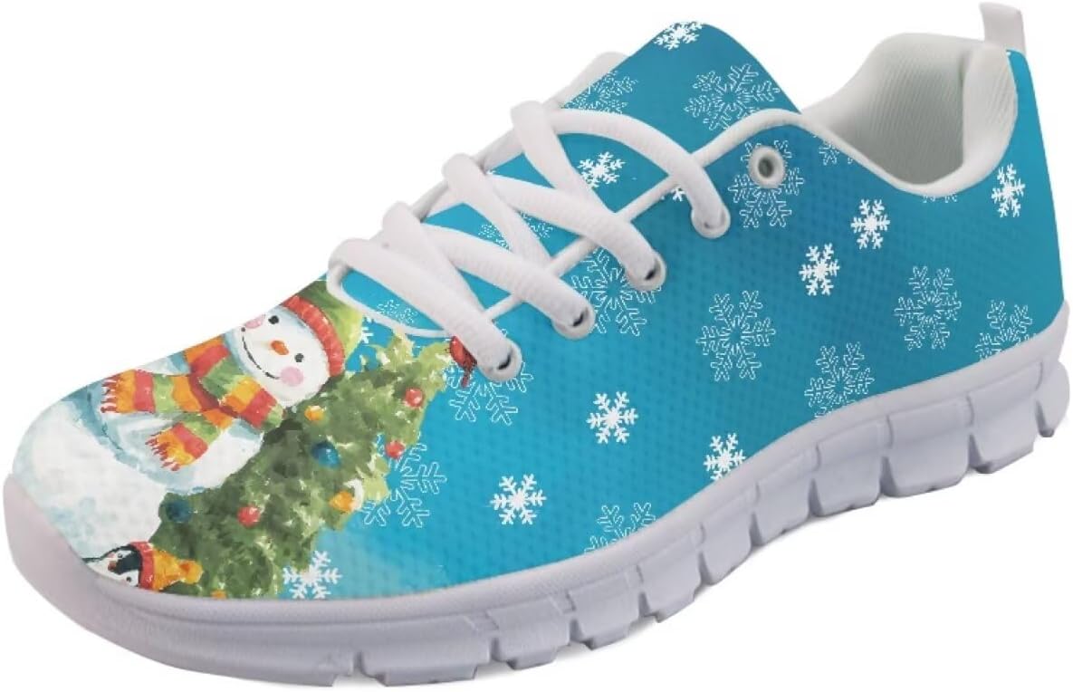 

Кроссовки Forchrinse Green Galaxy Starry Space Nebula для мужчин и женщин, легкие спортивные туфли для занятий в зале и бега, Christmas Snowman Print