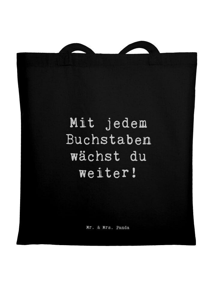 

Сумка Mr. & Mrs. Panda Tragetasche Spruch Schulanfang Inspiration mit ..., черный