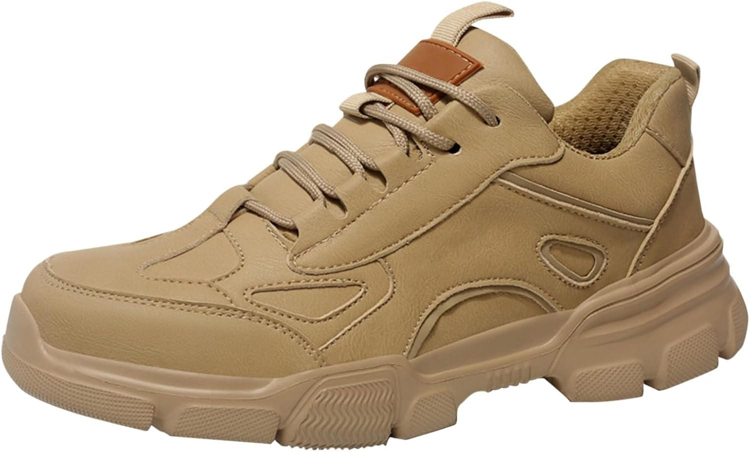 

Мужские уличные ботинки с защитой от проколов, не кроссовки, большие размеры, осенне-зимняя обувь со стальным носком Generic, бежевый