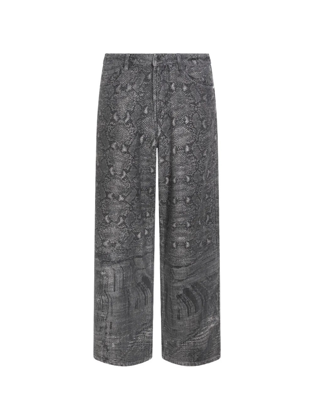 

Джинсы из денима с принтом "змеиная кожа" Daily Paper, серый