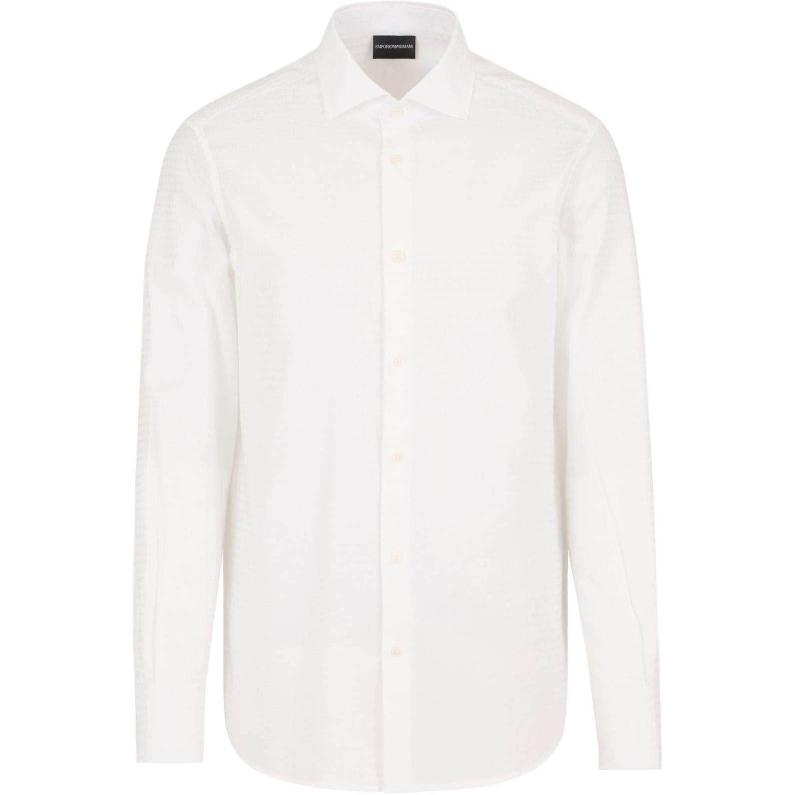 

Рубашка с логотипом жаккард EMPORIO ARMANI, белый
