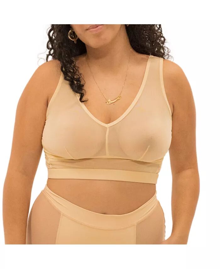 

Бюстгальтер-топ без застежек Nude Shade Wireless Comfort Mesh Naked Rebellion, коричневый/бежевый