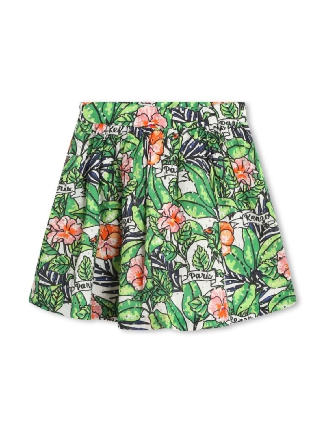 Kenzo Kids юбка с цветочным принтом, зеленый — фото 2