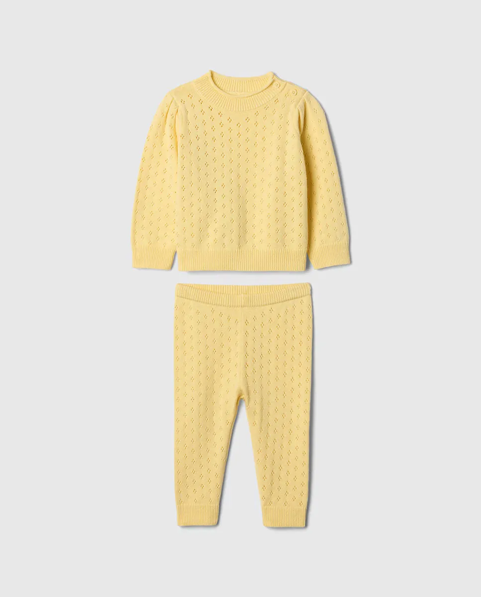 

Ажурный трикотажный набор для малыша Gap, жёлтый