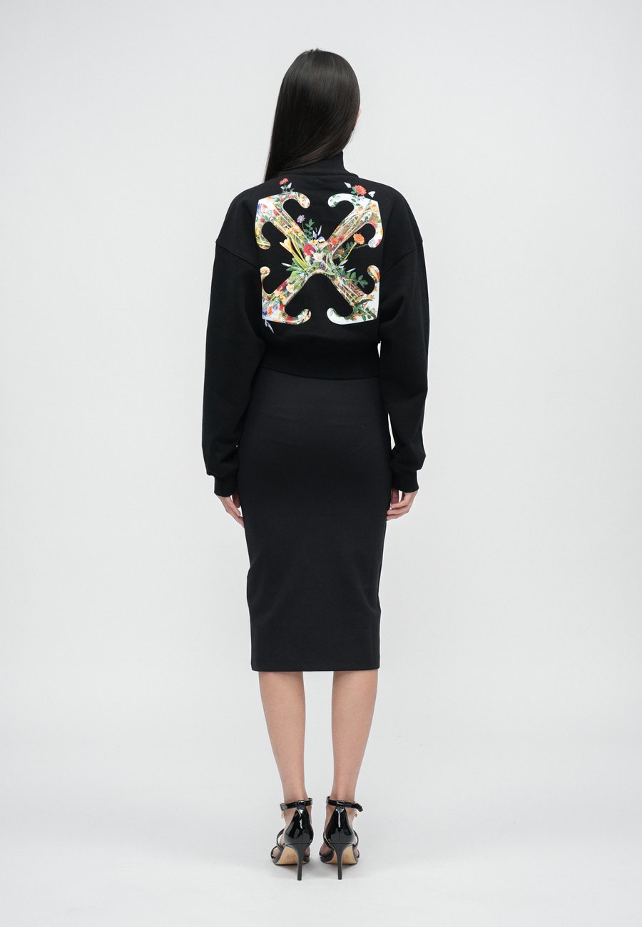 

Толстовка OFF-WHITE ARROW GLASS FLOWER CROP ZIPUP, Black