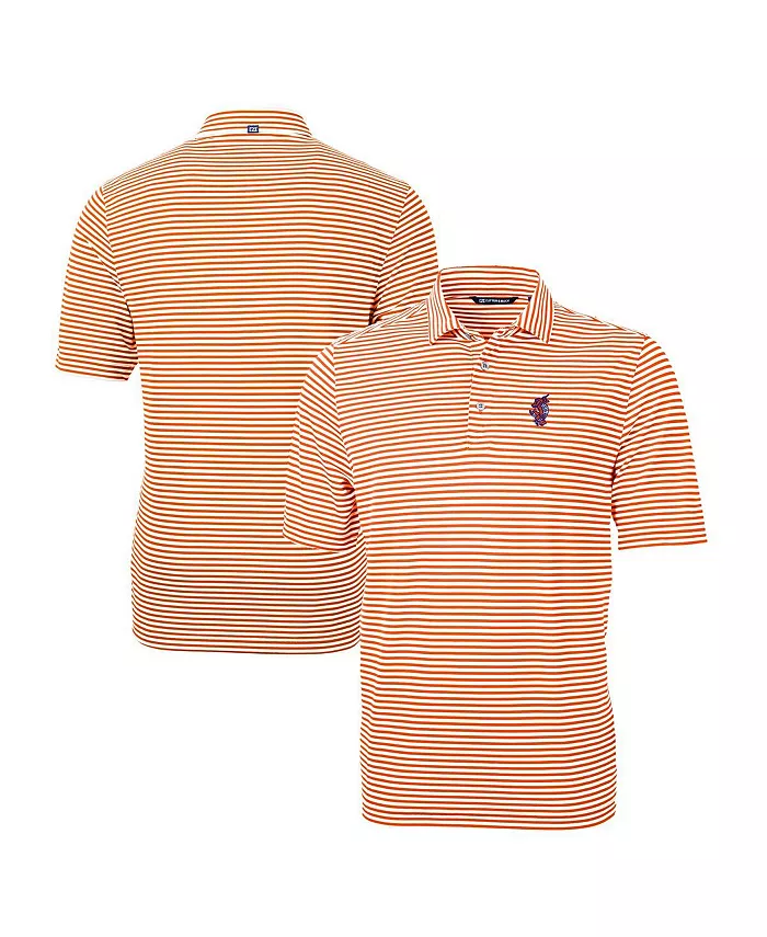 

Мужская поло Florida Gators Swinging Gator Virtue Eco Pique в полоску Cutter & Buck, оранжевый