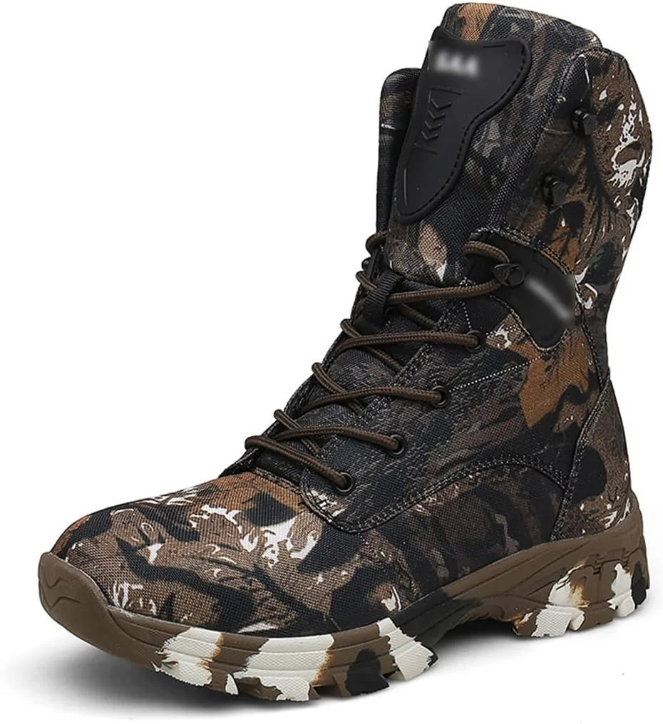 Мужские камуфляжные ботинки, водонепроницаемые охотничьи ботинки для активного отдыха, альпинистские ботинки, армейские военные тактические ботинки Hensftods, серый — фото 3