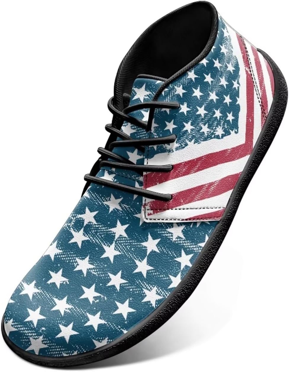 

Мужские кроссовки UNICEU с широкой носочной частью, босоножечный стиль, с американским флагом, патриотическая обувь, нулевая платформa, повседневные прогулочные кроссовки, легкие тренировочные и беговые кроссовки, Us Flag Patriotic