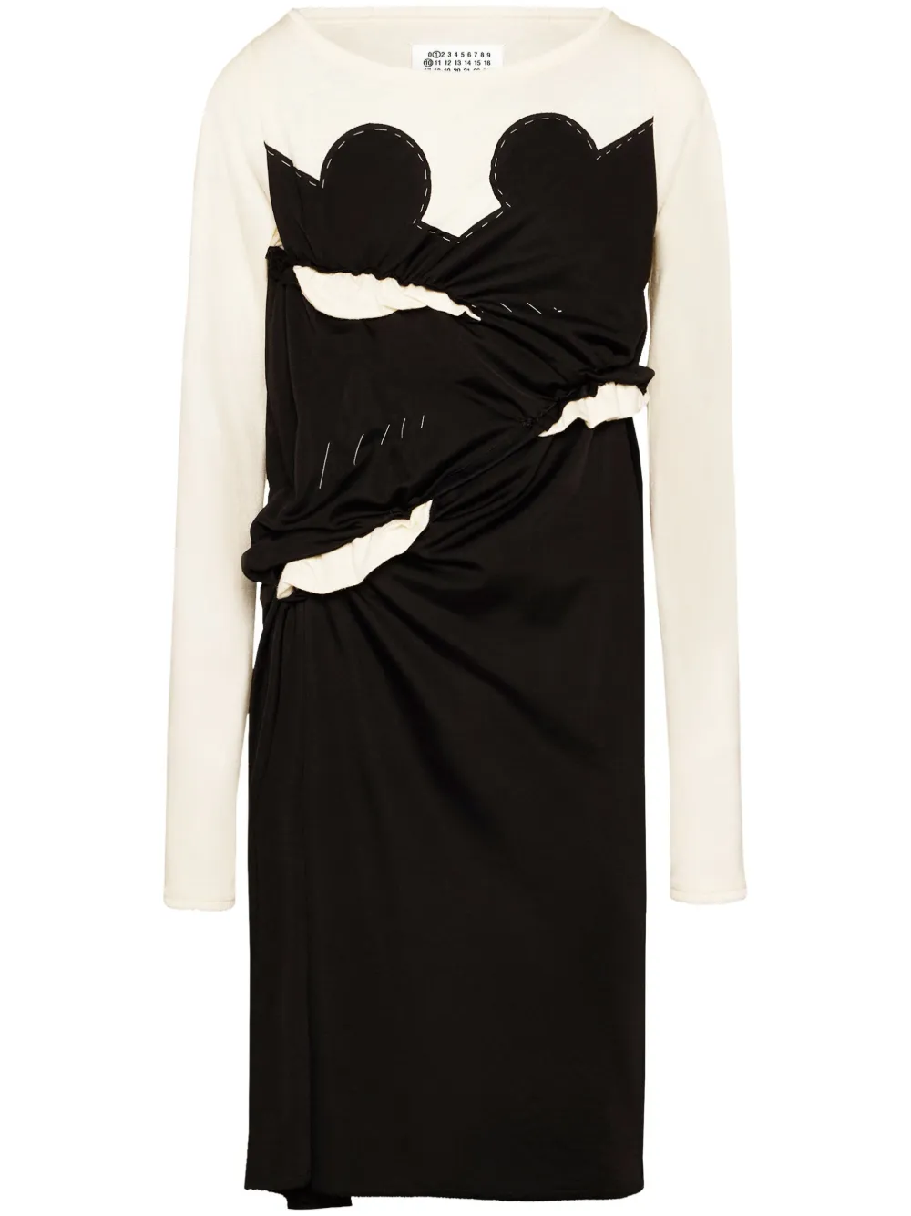 

Платье миди Spliced из джерси MAISON MARGIELA, черный