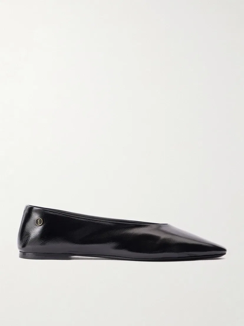 Кожаные балетки Sao SAINT LAURENT, черный