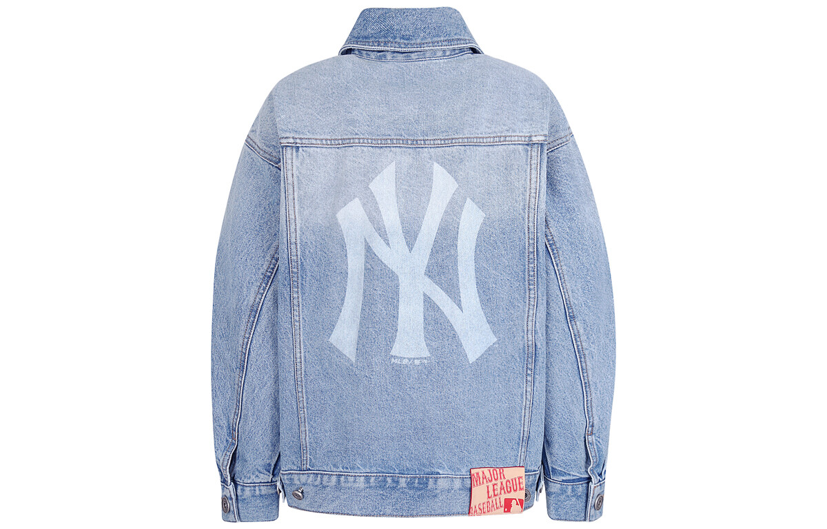 

Базовая джинсовая куртка с логотипом унисекс синего цвета Mlb, синий