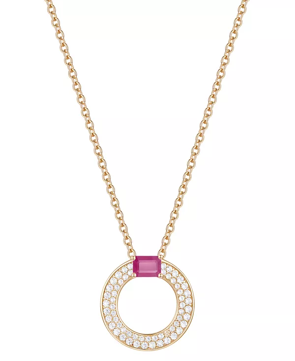 

Круглое ожерелье с подвеской длиной 18 дюймов из 14-каратного белого золота с сапфиром (1/4 карата) и бриллиантом (1/4 карата) (также доступно с рубинами и изумрудами) Macy'S, ruby