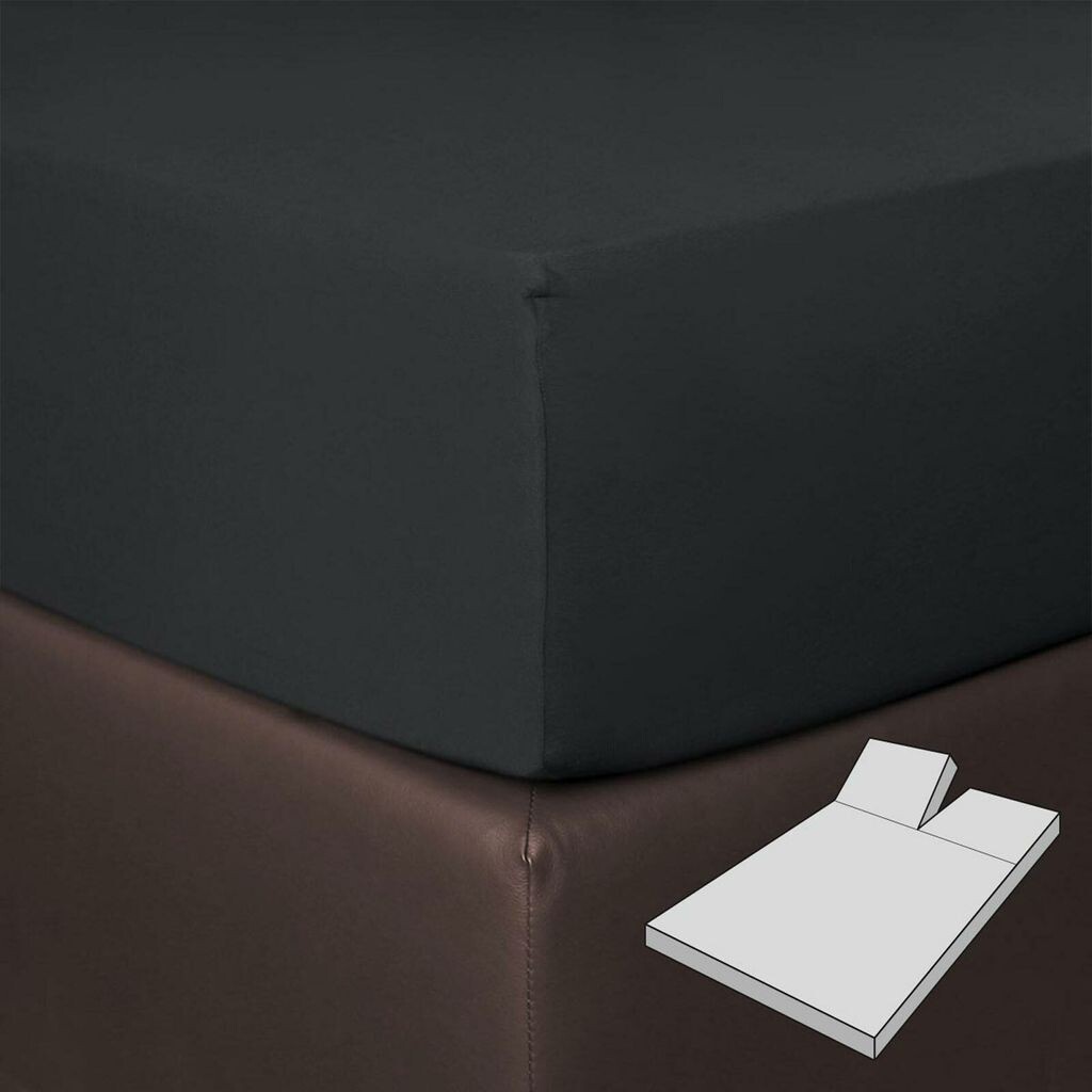 

Bettwaren-Shop Box пружинный разделенный простынь 180x200 - 200x220 см черный