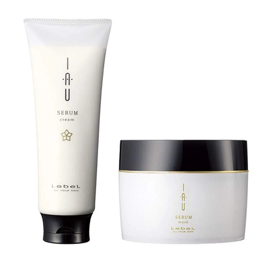 Набор Lebel IAU Serum Cream 200 мл и Lebel IAU Serum Hair Mask 170 г (Зеленый чай) Lebel