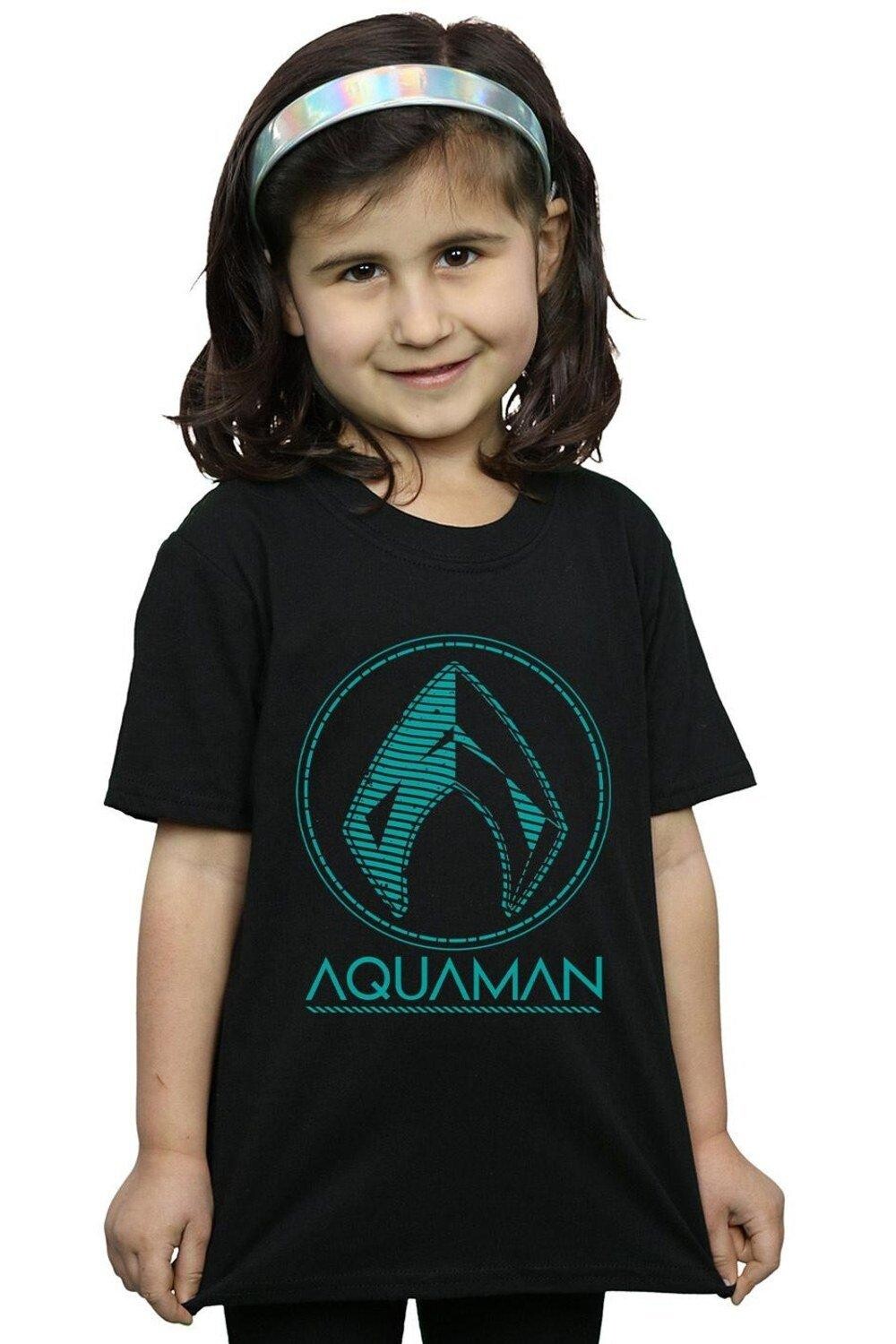 

Хлопковая футболка с логотипом Aquaman Aquaman DC Comics, черный