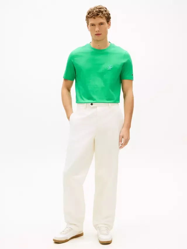 Хлопковая футболка стандартного кроя с коротким рукавом и логотипом Tommy Hilfiger, Green — фото 2