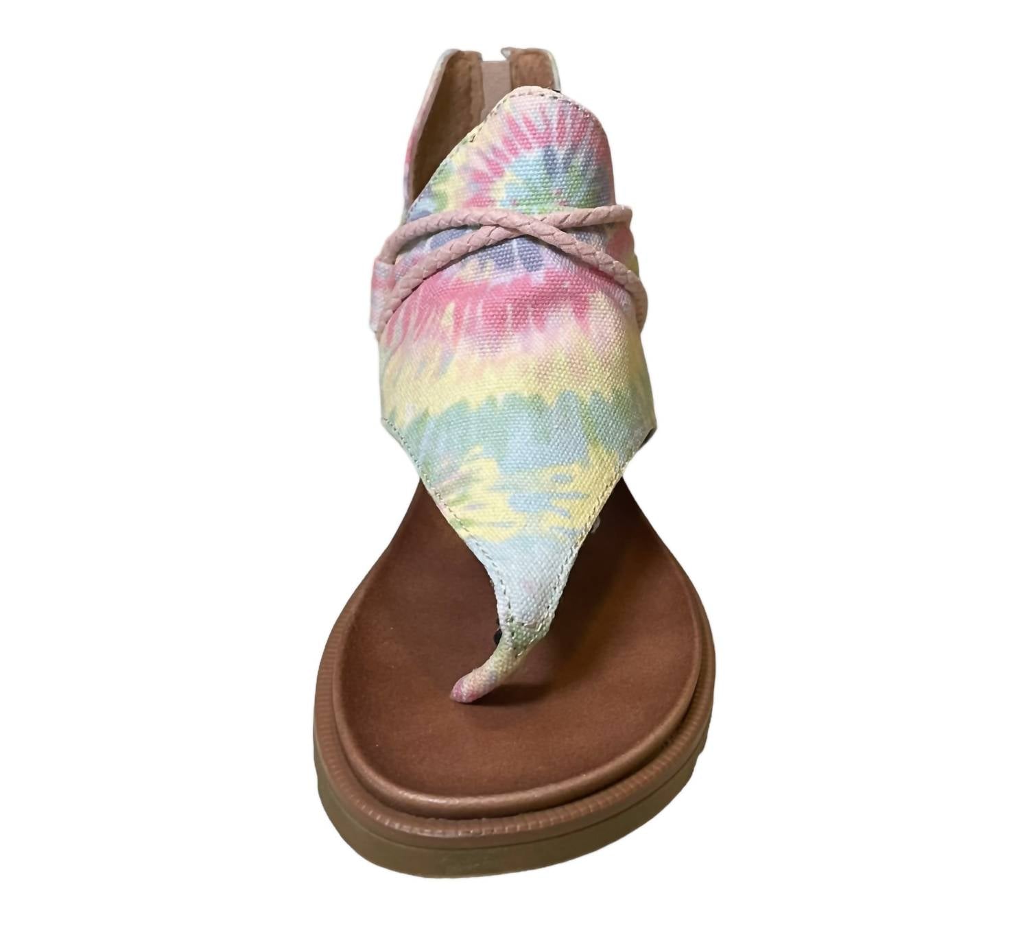 Женские сандалии Dusk в пастельных тонах с принтом тай-дай Very G, цвет pastel tie-dye — фото 3