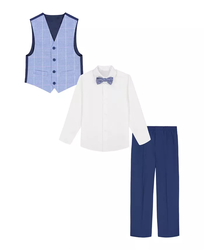 

Комплект для малышей и мальчиков из 4 предметов: жилет и галстук-бабочка в клетку "акулья кожа" Nautica