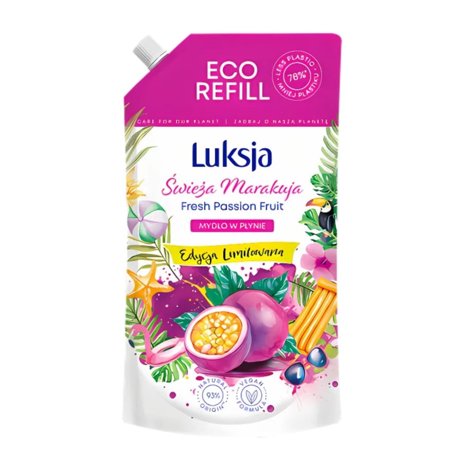 

Luksja, жидкое мыло Fresh Passion Fruit, сменный блок, 900 мл