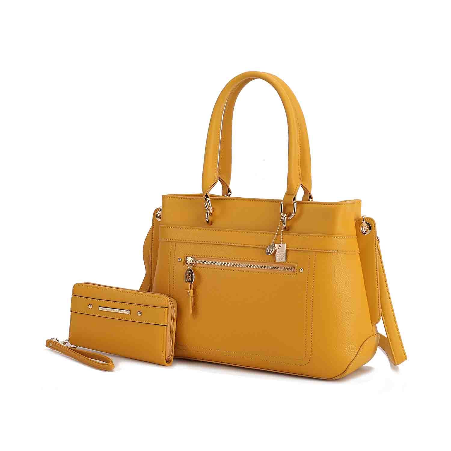 

Женская сумка Gardenia Tote с кошельком из веганской кожи от Mia K MKF Collection By Mia K., желтый