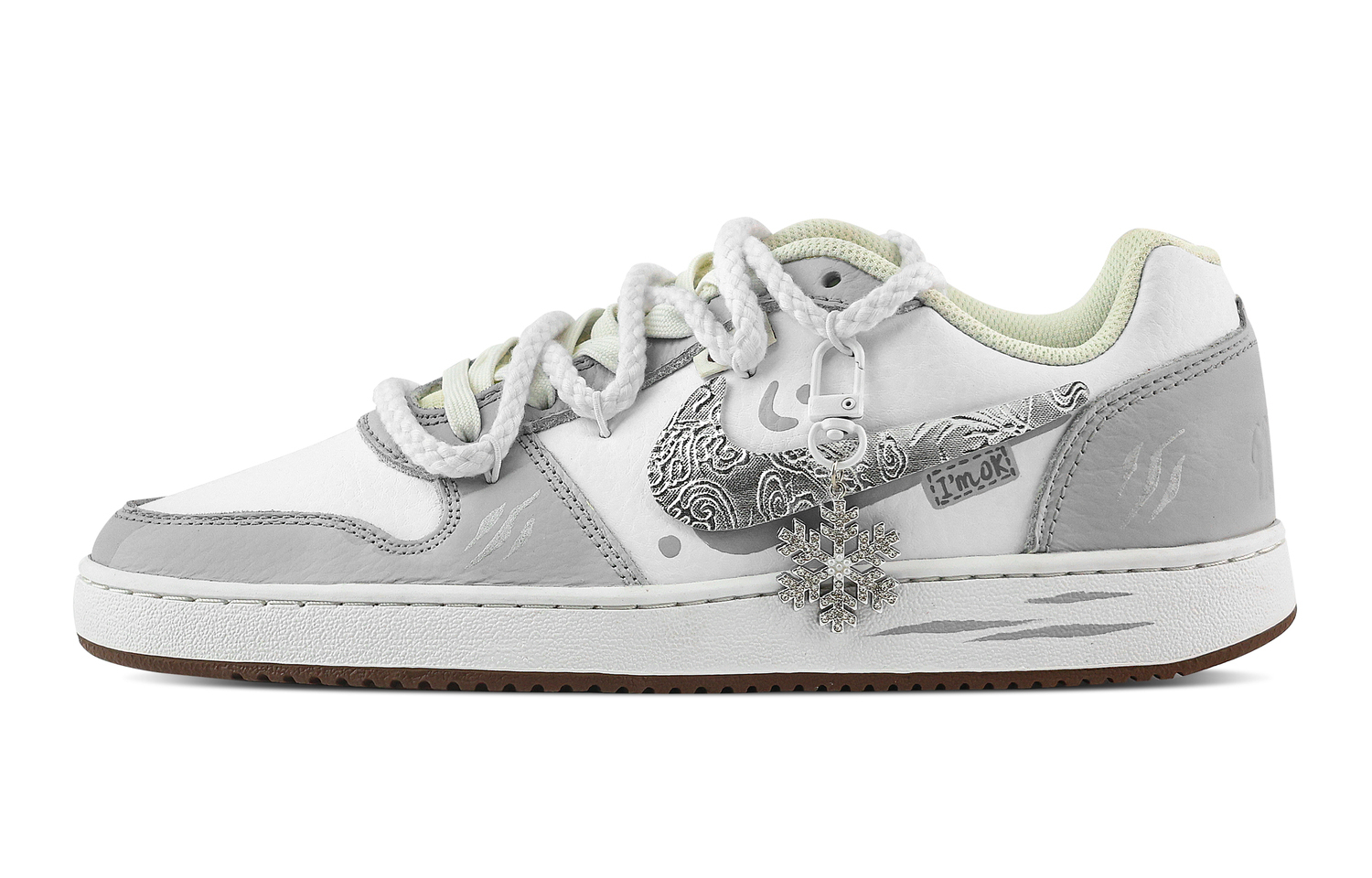 

Eberson frost snow elegance устойчивые к истиранию низкие кроссовки для скейтбординга мужские Nike, серо-белый