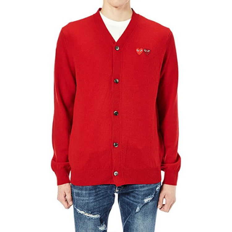 Кардиган COMME des GARCONS PLAY Cardigan Double Emblem 'Red' AZ-N058-051-5, красный — фото 3