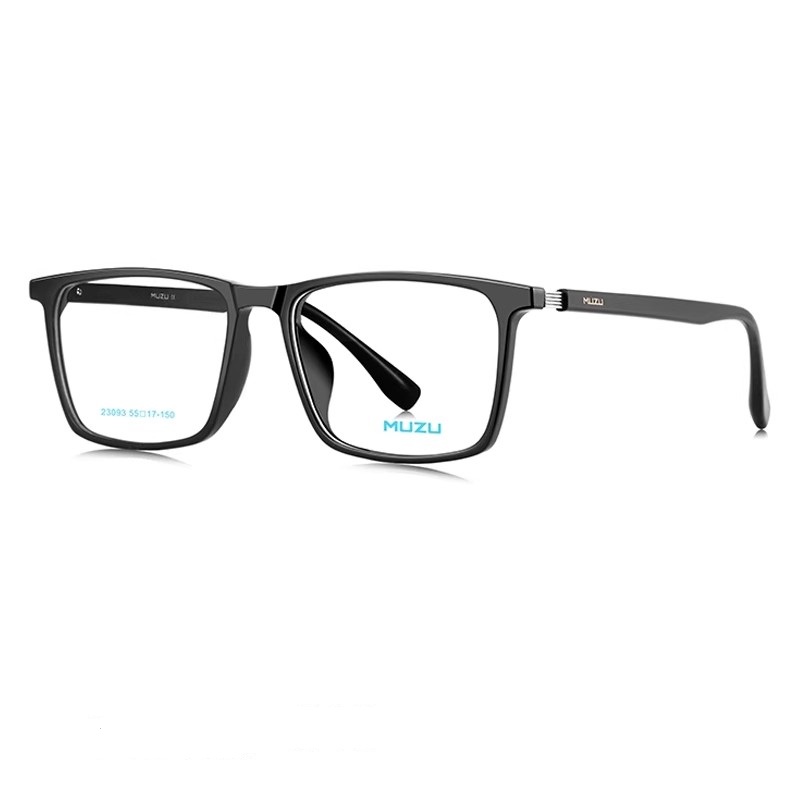 

MUZU Прямоугольная оправа для очков унисекс, Versatile Black-C10