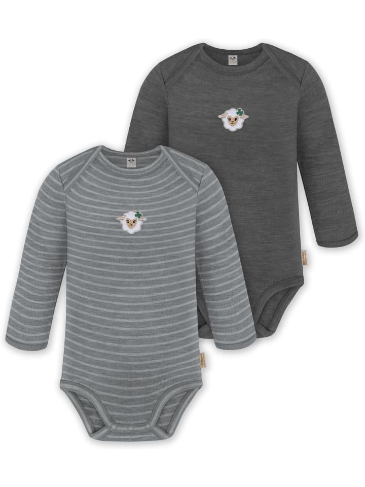 

Normani Outdoor Sports Комплект из 2 детских боди с длинными рукавами из мериносовой шерсти, цвет Окленд, серый/антрацитовый