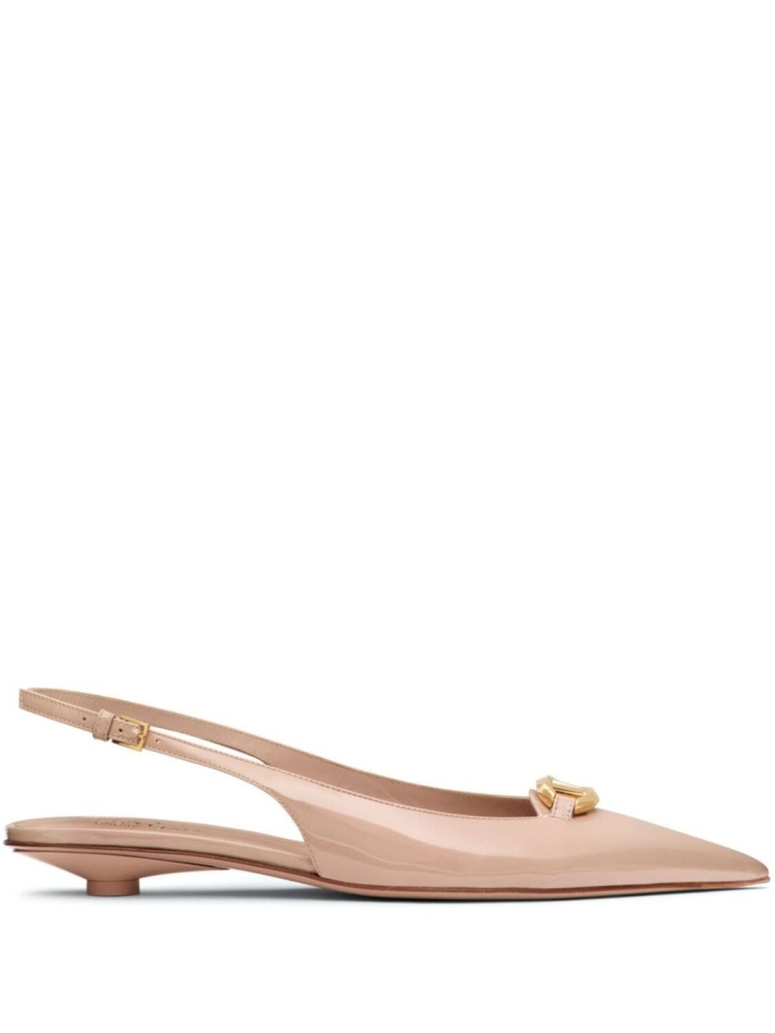 Valentino Garavani туфли-балетки из кожи VLogo Signature с открытой пяткой, розовый
