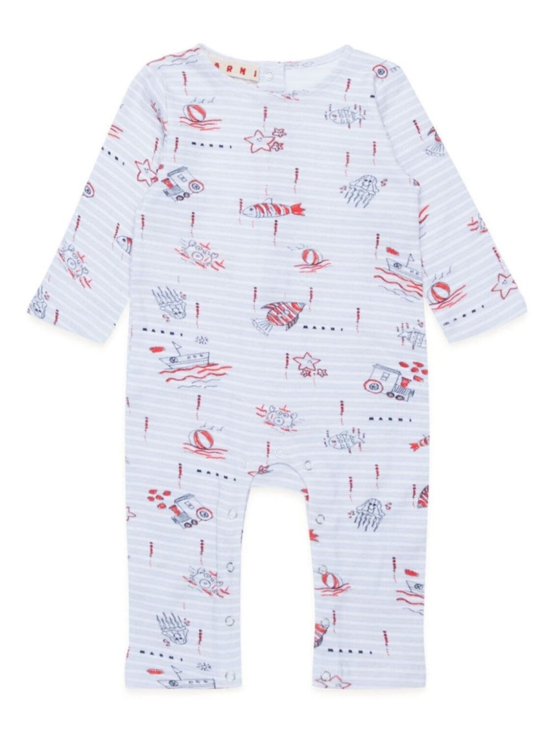 

Marni Kids ромпер с графичным принтом, серый