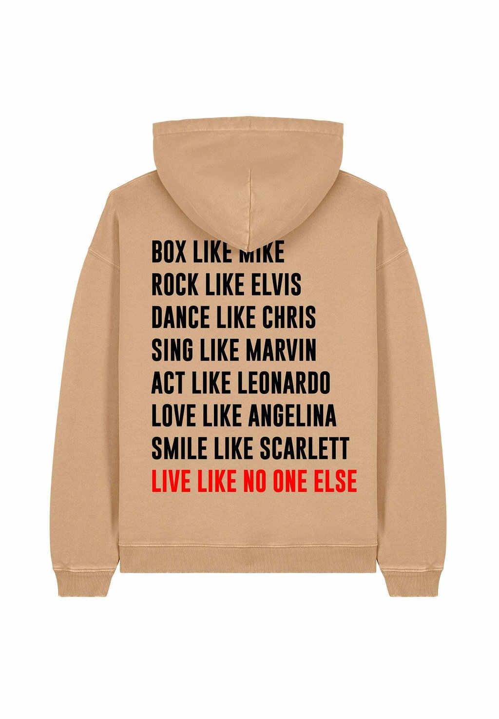 

Толстовка LIVE LIKE NO ONE UNISEX VINTAGE - Hoodie Mira Paris, бежевый
