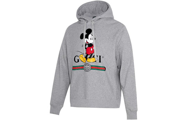 Толстовка guccl x disney mickey mouse printed loose for men grey Gucci, серый — фото 3