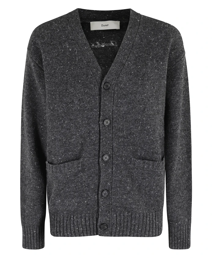 

Вязаный кардиган с V-образным вырезом антрацитово-серого цвета Dunst, серый