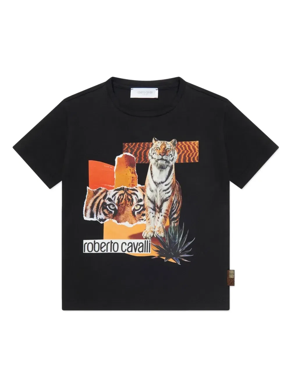 Футболка с принтом Roberto Cavalli Junior, черный