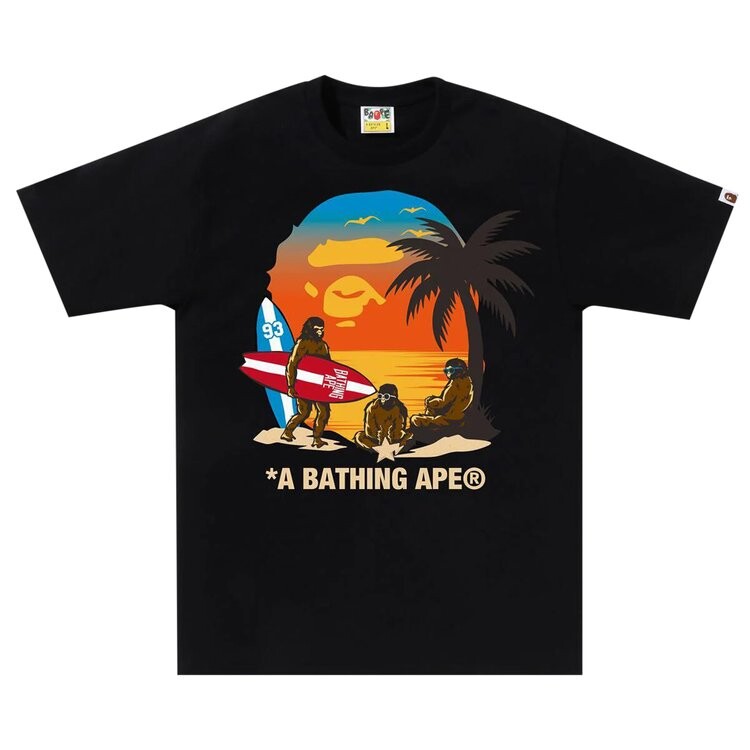 

Футболка BAPE Sunset Beach Ape Head Tee, черный