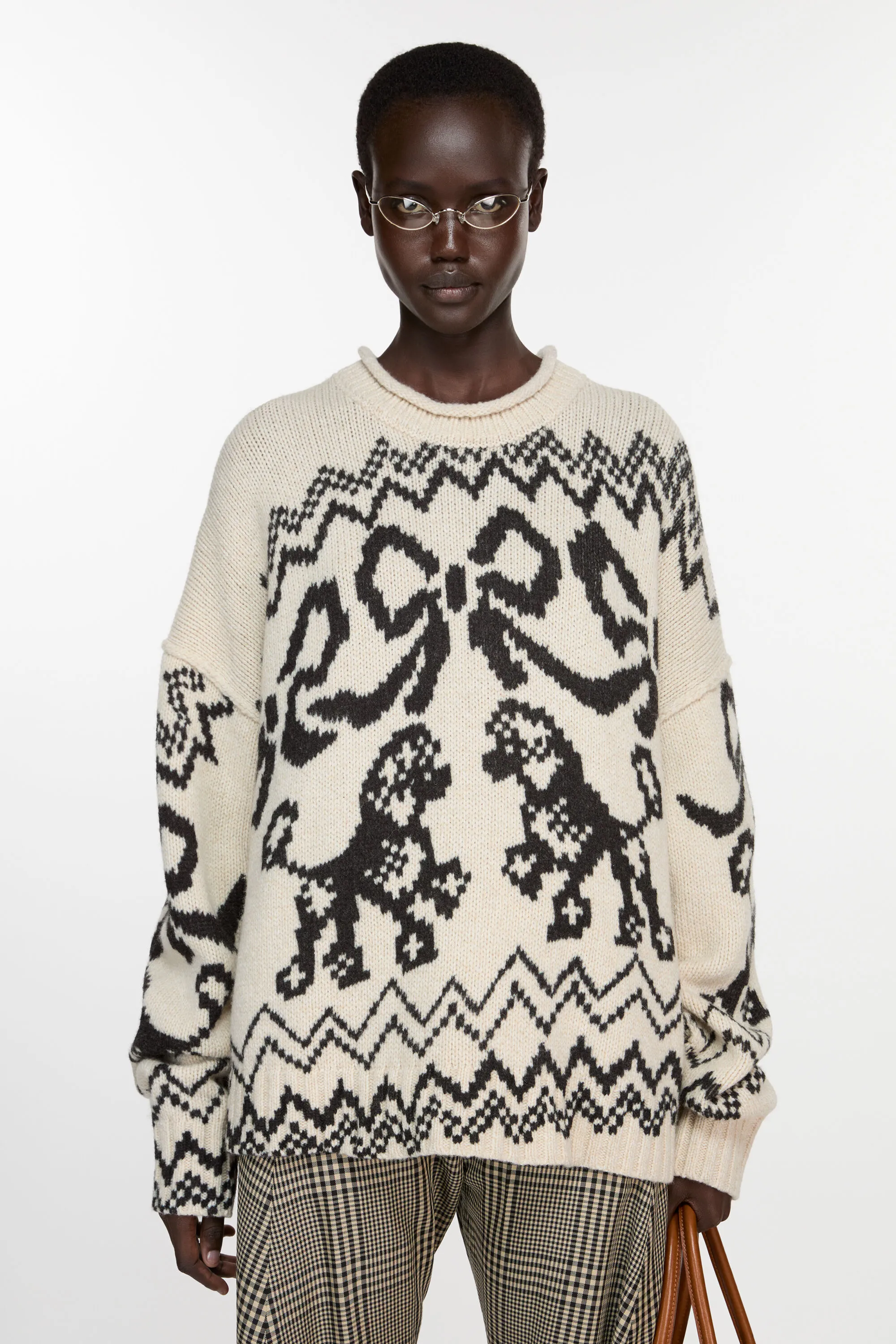 

Жаккардовый свитер Acne Studios, White/black